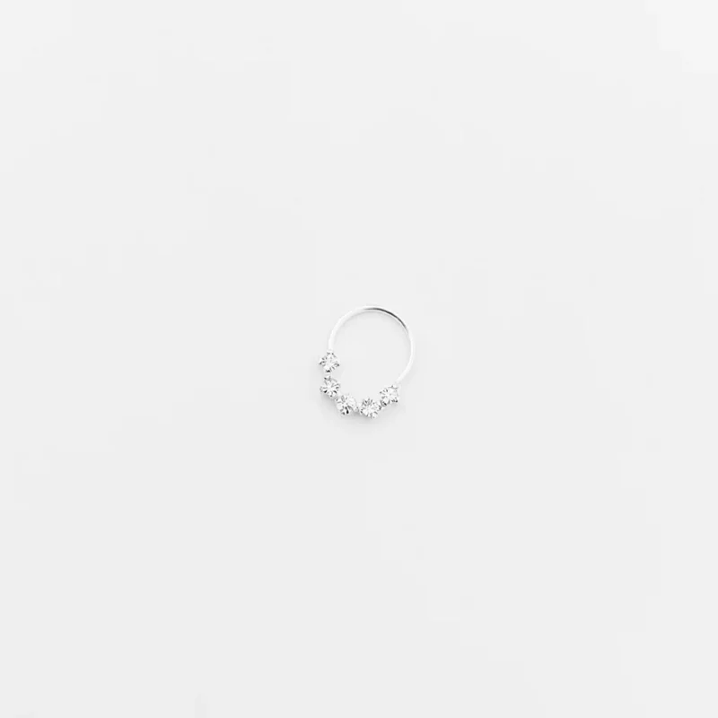 Piercing para Furo com Zircônias em prata 925 - Imagem 2