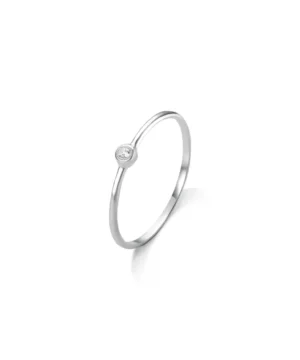 Solitário com Mini Zircônia Cristal em Prata 925