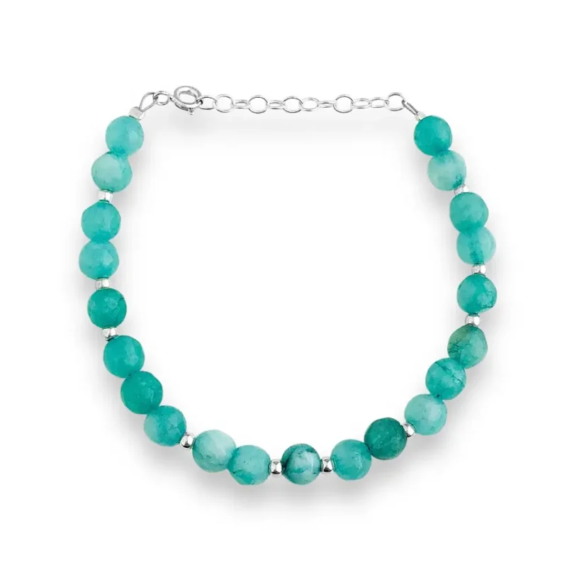 Pulseira com Pedra Jade Amazônita- 16cm