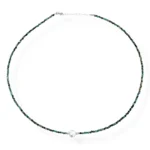 Gargantilha de Turquesa Africana com Pérola - 38cm