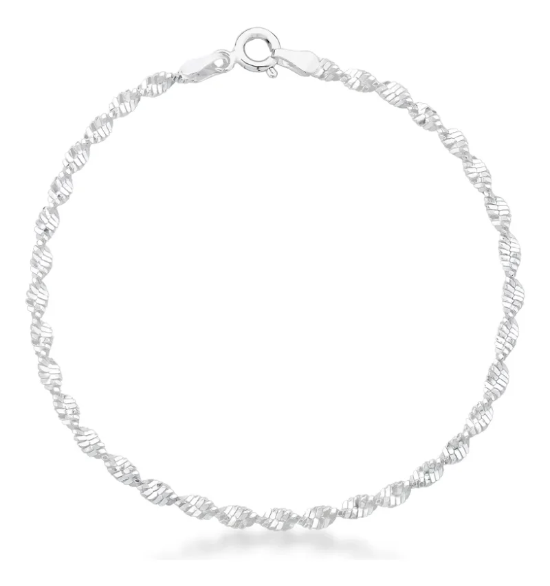 Pulseira Laminada Torcida em Prata 925