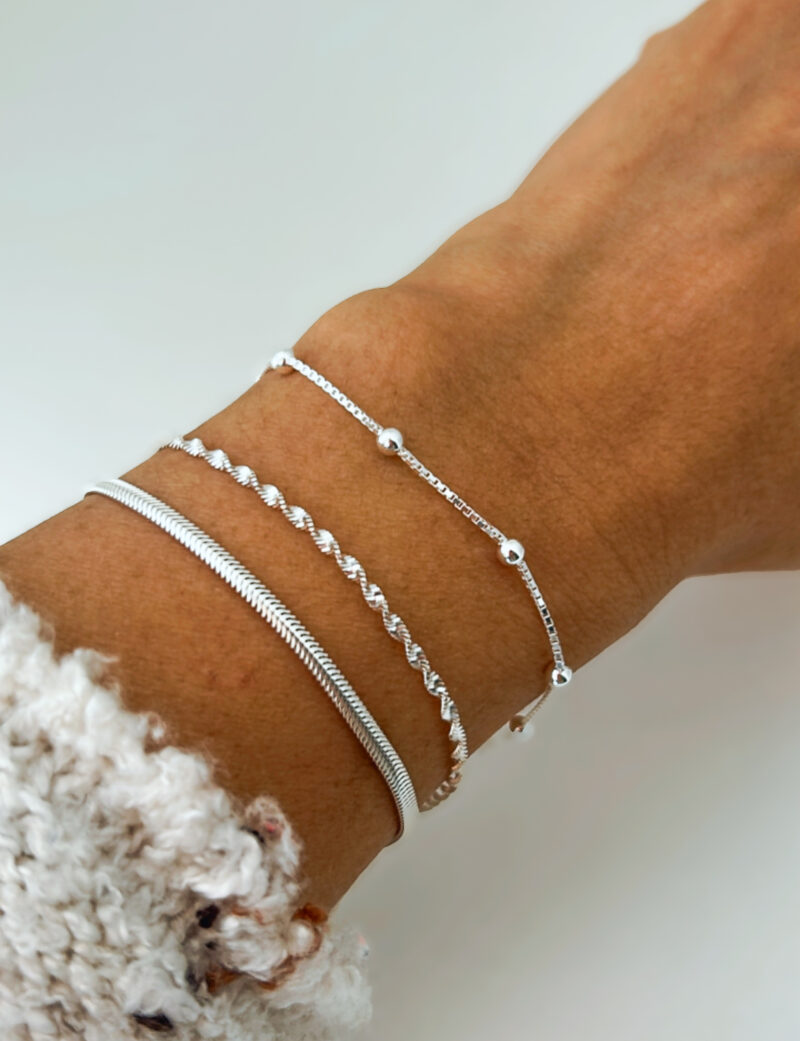Pulseira em Prata 925 Bolinhas Veneziana - Imagem 2