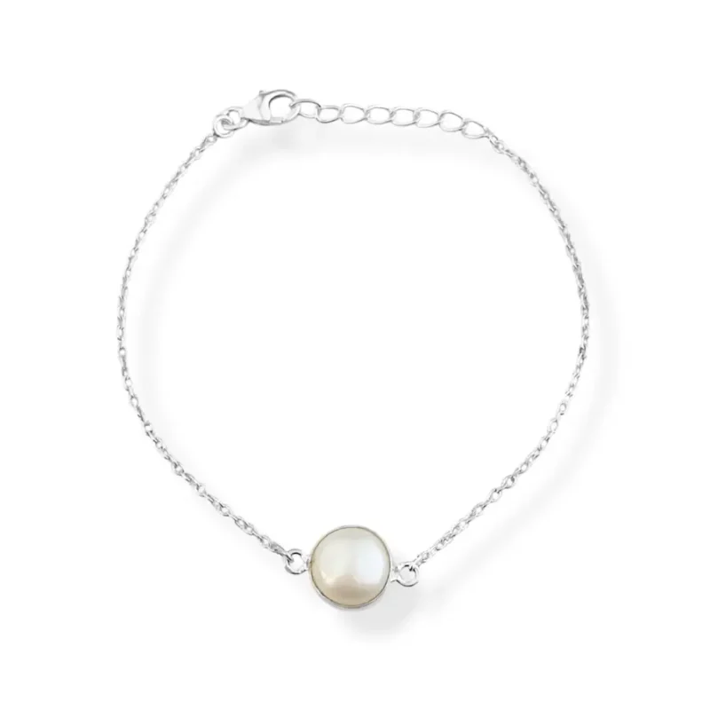 Pulseira Pérola Natural em Prata 925.