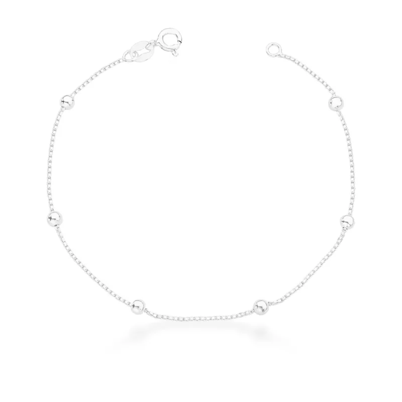 Pulseira em Prata 925 Bolinhas Veneziana