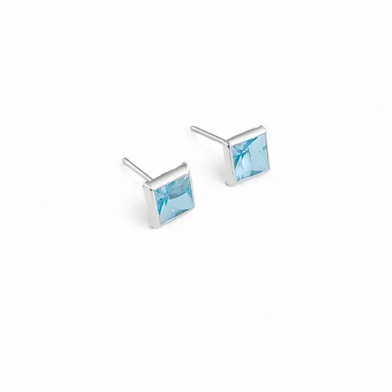 Conjunto com Zircônia Quadrada Água Marinha - Imagem 3