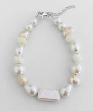 Pulseira Pérola Natural de Água Doce  - 16cm