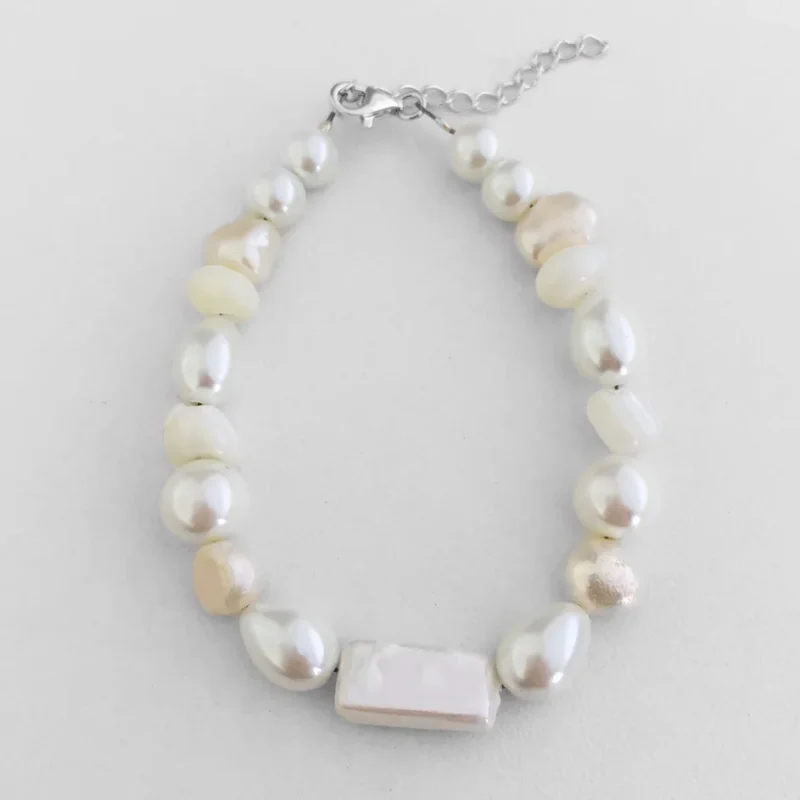 Pulseira Pérola Natural de Água Doce  - 16cm
