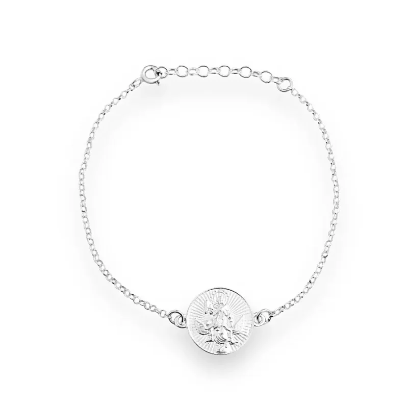 Pulseira Medalha São Miguel Arcanjo em Prata 925