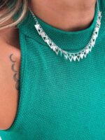 Choker com Triângulos Vazados em Prata 925 - 35cm