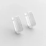 Brinco de Argola em U Cravejado com Zircônias em Prata 925