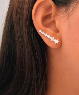 Brinco Ear Cuff com Zircônias em Prata 925