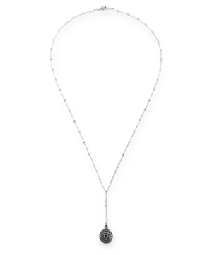 GARGANTILHA COM BOLINHAS E PINGENTE DE OLHO GREGO EM PRATA 925