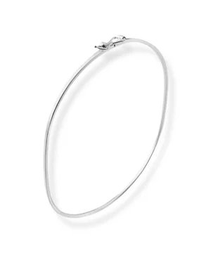 Bracelete Liso Com Fecho Em Prata 925