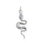 Pingente de Cobra com Pedra da Lua em Prata 925