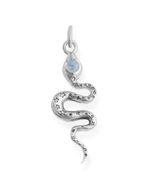Pingente de Cobra com Pedra da Lua em Prata 925