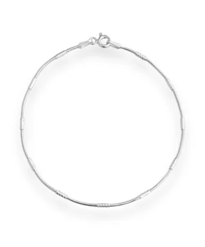 Pulseira Rabo de Rato Detalhada em Prata 925