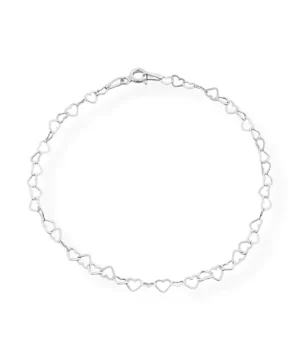 Pulseira Elos de Coração em Prata 925