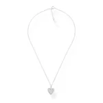 Gargantilha com Coração Cravejado de Zircônias e Vidrilhos em Prata 925