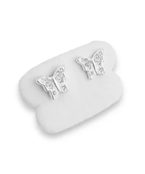 Brinco de Borboleta Cravejada em Prata 925