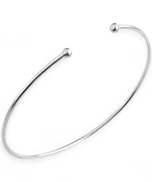 Bracelete em Prata 925 Liso Aberto Ajustável