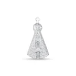 Pingente Nossa Senhora Aparecida Cravejado de Zircônias - Prata 925