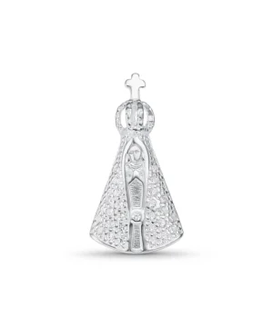 Pingente Nossa Senhora Aparecida Cravejado de Zircônias - Prata 925