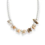 Gargantilha De Pérola Murano Com Caramujos Mesclados